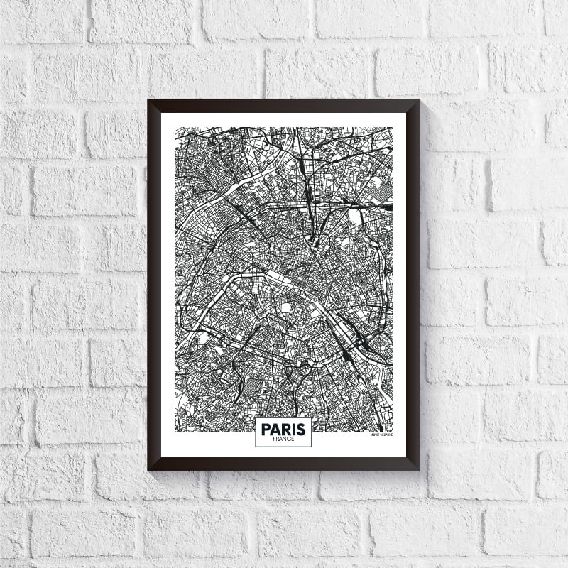 Quadro Mapa - Paris